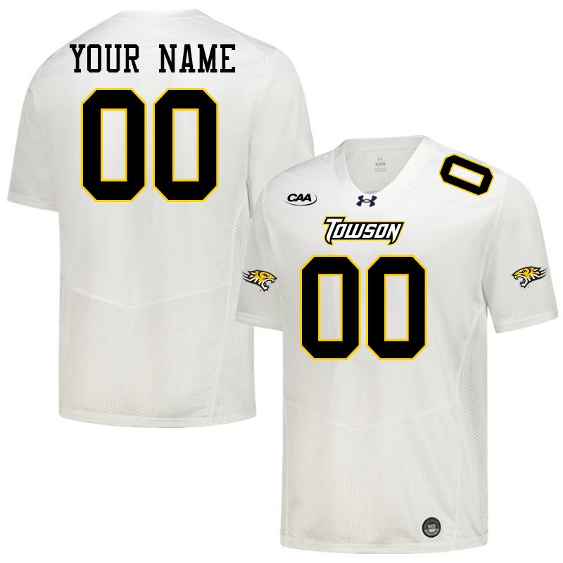 Custom Towson Tigers Name And Number Football Jerseys-White